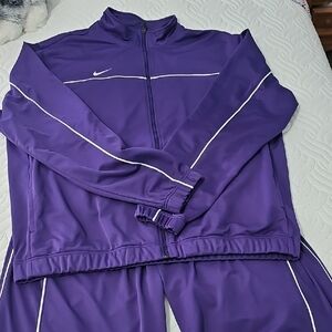 Nike 2XL Running Suit. EUC royal Purple W/white piping